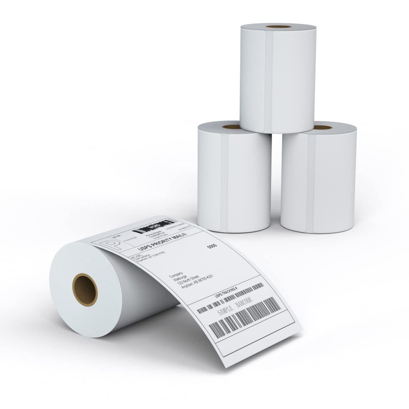 مفلابيل MFLABEL 4 لفات من 250 4x6 ملصقات شحن حرارية فارغة مباشرة لـ Zebra 2844 Zebra 2843 2844z Eltron - Image 1